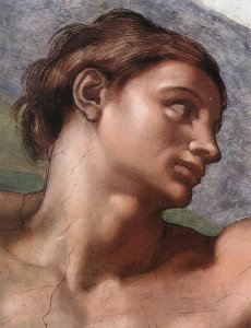 Ceiling of the Sistine Chapel: Genesis, The Creation of Adam [Adam's face]