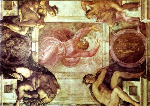 Ceiling Of The Sistine Chapel  Genesis Noah 7 9  The Flood Left View