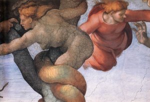 The Fall and Expulsion from Garden of Eden (detail-2) 1509-10