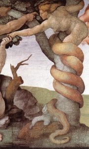 The Fall and Expulsion from Garden of Eden (detail-1) 1509-10