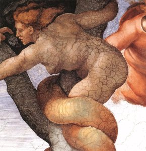 The Fall and Expulsion from Garden of Eden (detail-7) 1509-10