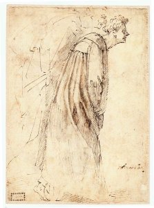 Two Standing Figures in Profile (verso)