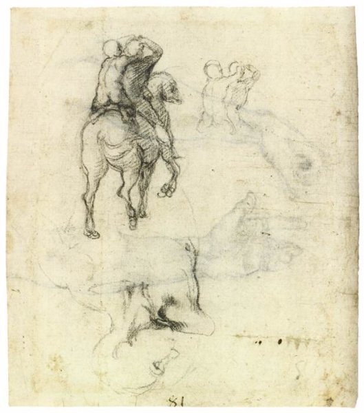 Horse with Two Riders (recto)