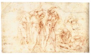 Six Figures in Startled Postures (recto)