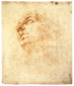 Study of a Head Looking Upward (recto)