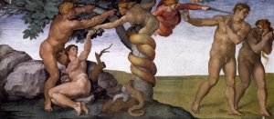 The Fall and Expulsion from Garden of Eden (detail-1) 1509-10